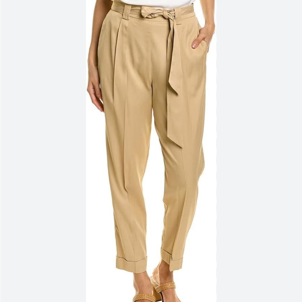 Trina Turk Tan Cropped Ankle Hardly Pants. Size Large